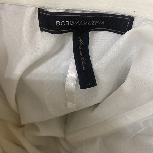 BCBG women’s formal black dress white stripes worn once strapless short size 6 - Picture 5 of 12